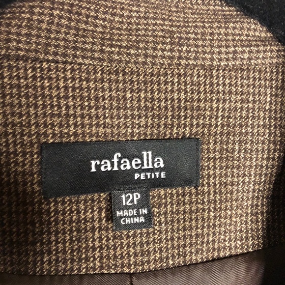 Rafaella Tweed Two Button Peplum Blazer Brown and Black 12P - Picture 5 of 10